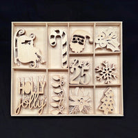 Diamond Press Winter Wood Veneer Ornaments S46